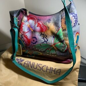 Anuschka hand painted shoulder handbag